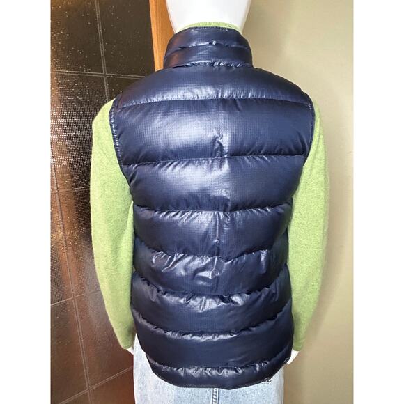 J. Crew Down Puffer Vest Shiny Navy Snap Up Zip Size Womens XS - Picture 7 of 11